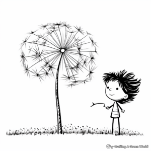 Dandelion in Wind Coloring Pages 1
