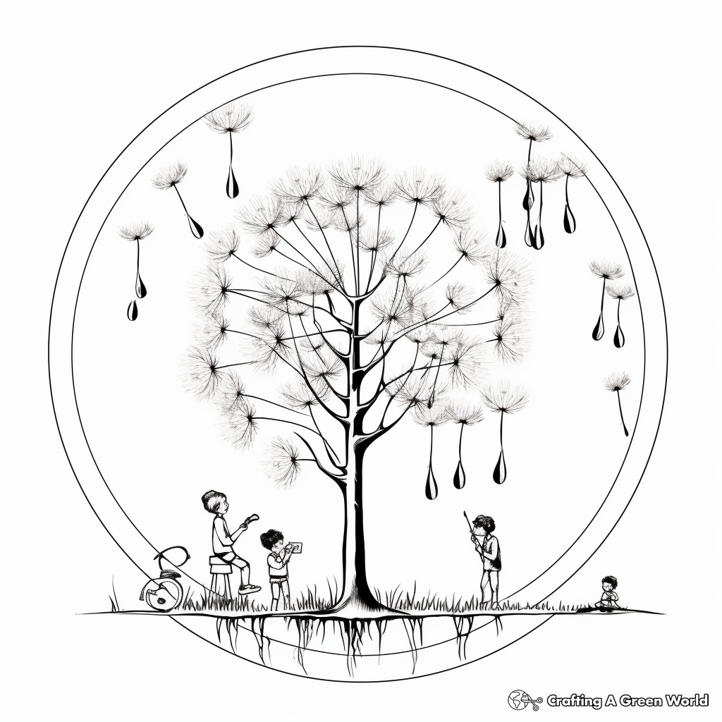 Dandelion Life Cycle Coloring Pages for Students 1