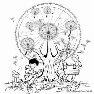 Dandelion Life Cycle Coloring Pages for Students 2
