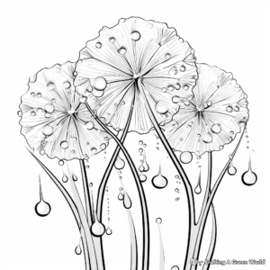 Dandelion with Dew Drops Coloring Pages 1