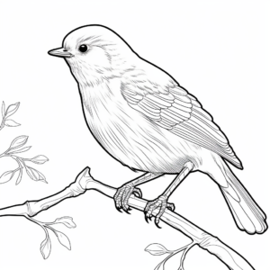 Daring Rufous-Backed Robin Coloring Pages 1