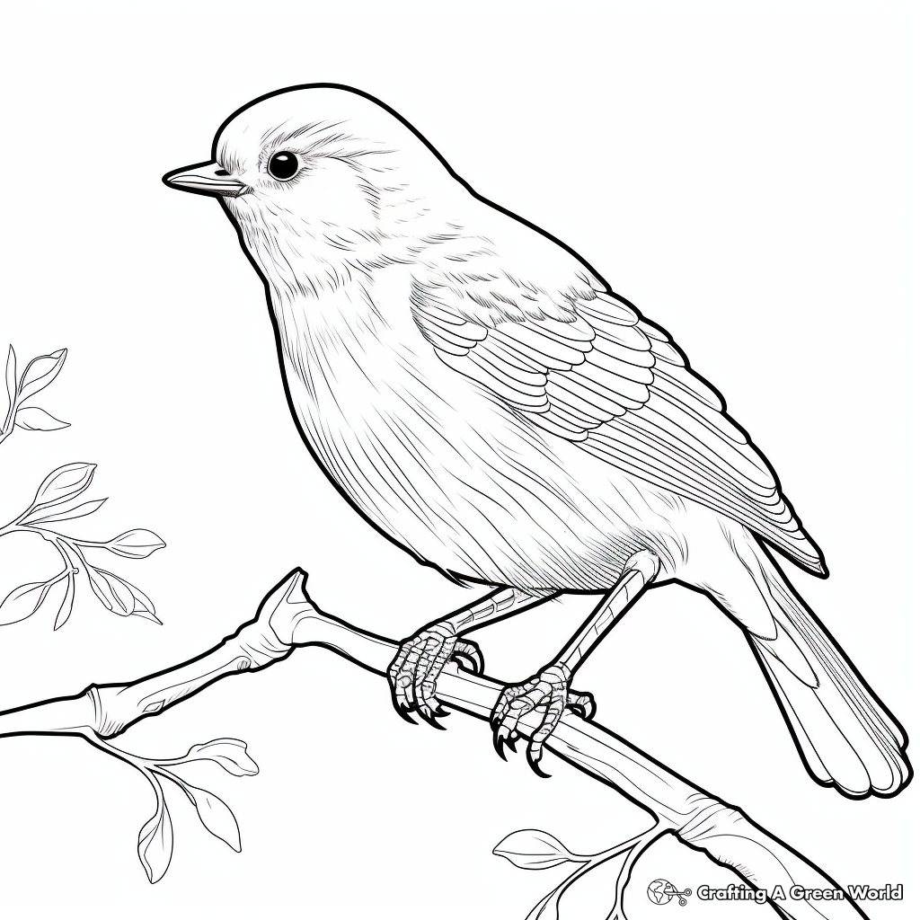 Daring Rufous-Backed Robin Coloring Pages 1