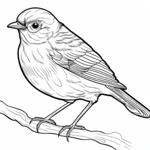 Daring Rufous-Backed Robin Coloring Pages 2