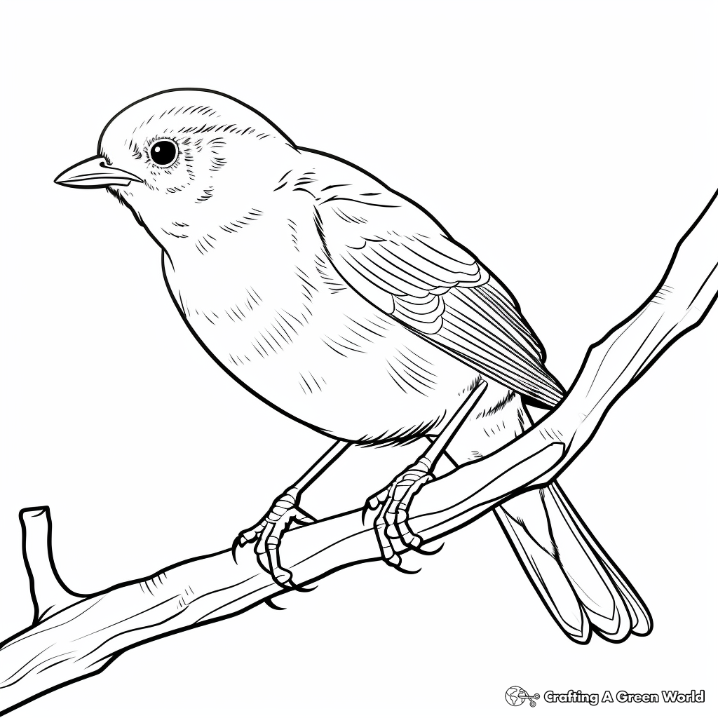 Daring Rufous-Backed Robin Coloring Pages 4