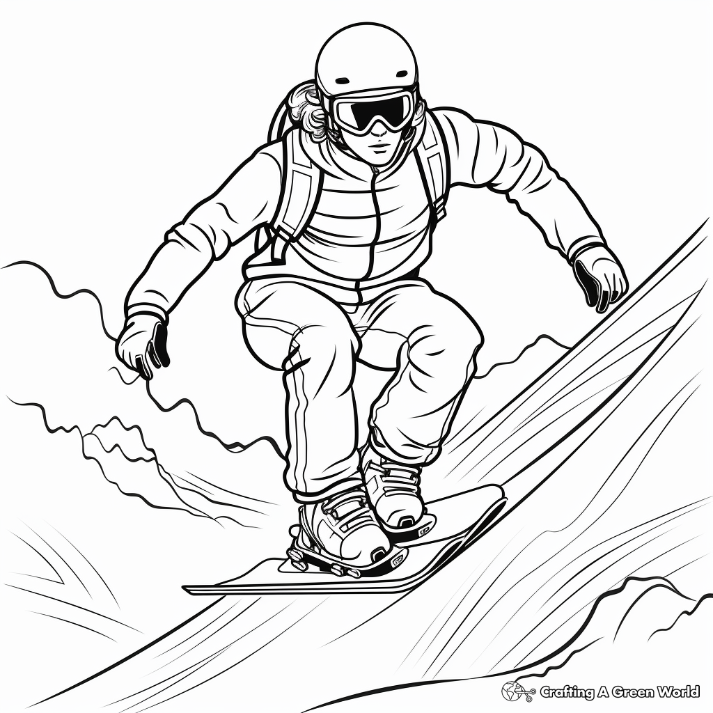 Daring Skiing Sports Coloring Pages 4