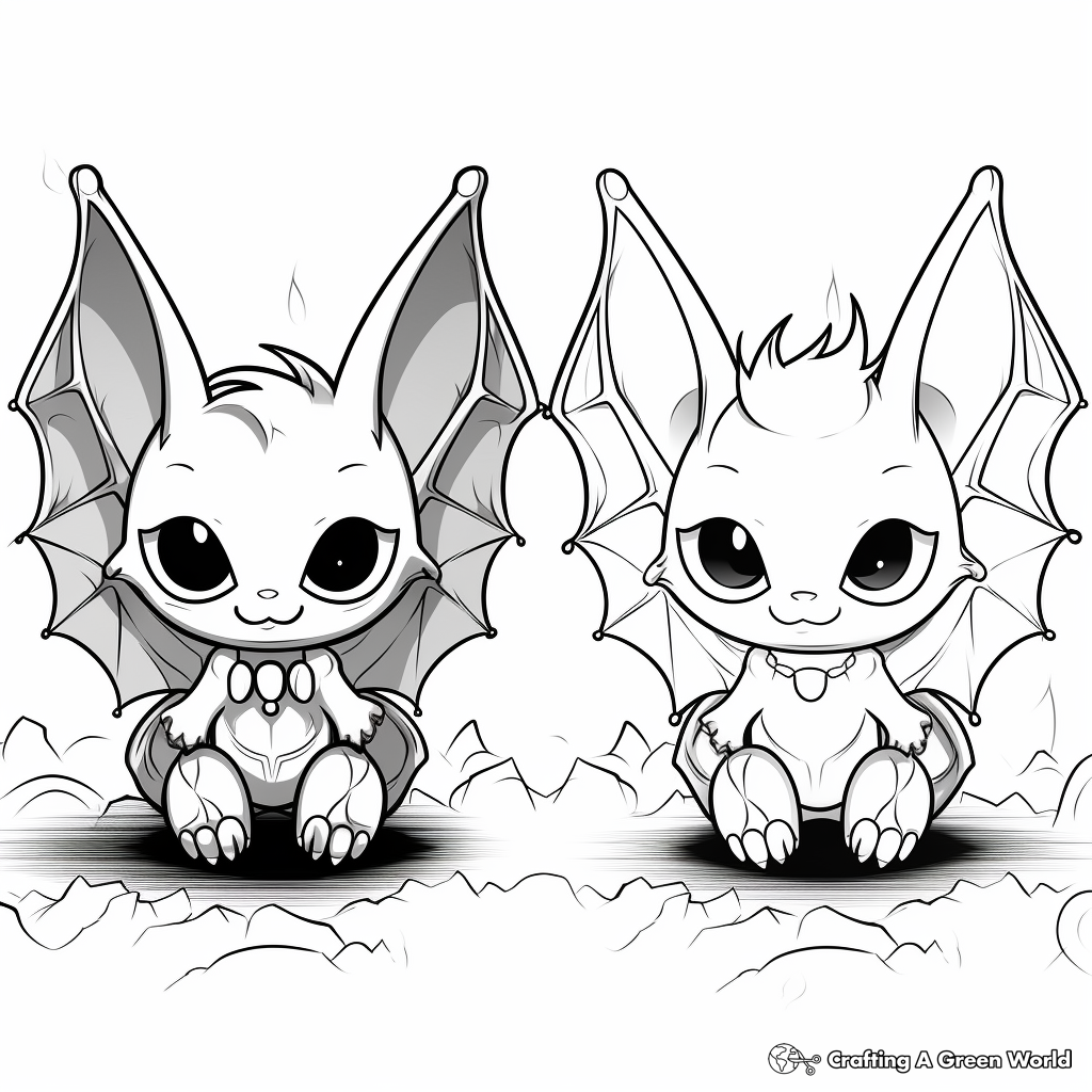 Day and Night Bat Wings Coloring Pages 2