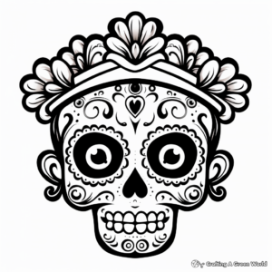 Day of the Dead Inspired Sugar Skull Coloring Pages 1