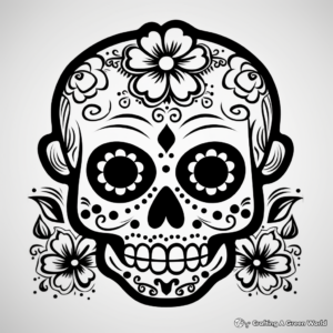 Day of the Dead Inspired Sugar Skull Coloring Pages 2