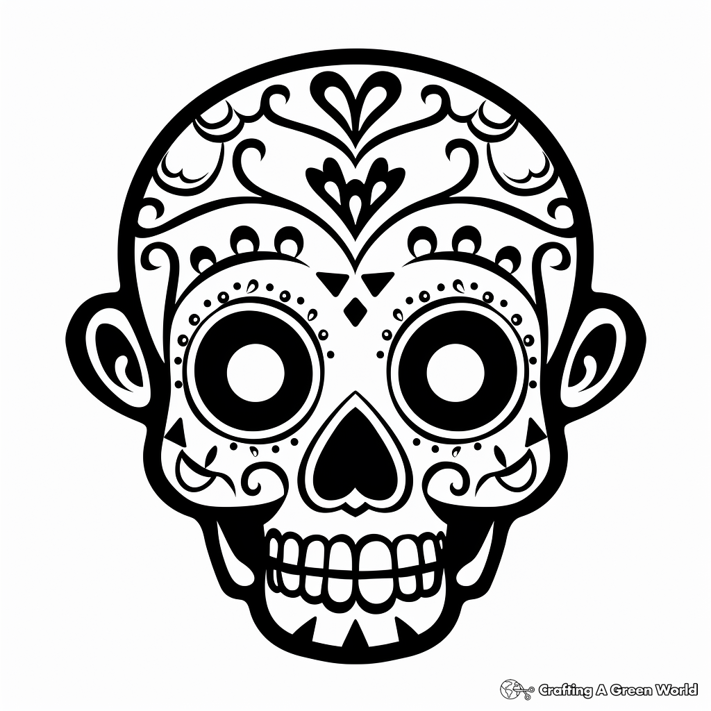Day of the Dead Inspired Sugar Skull Coloring Pages 4