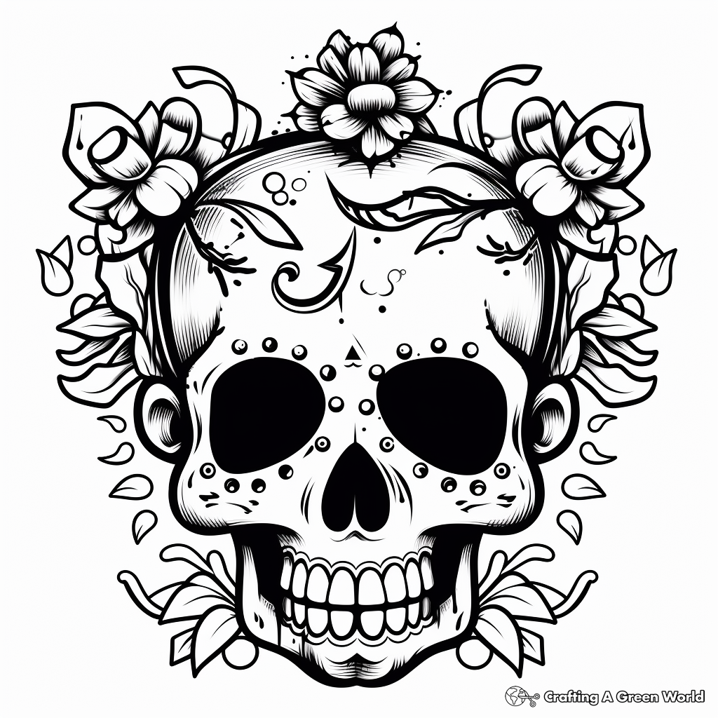 Day of The Dead Skull Coloring Pages for Artists 3
