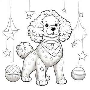 Dazzling Circus Poodle on Ball Coloring Pages 4