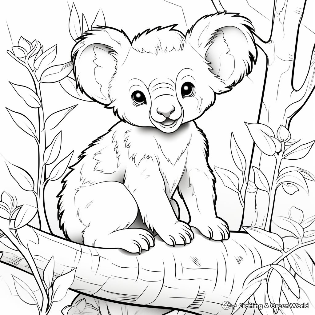 Dazzling Koala Coloring Sheets 2