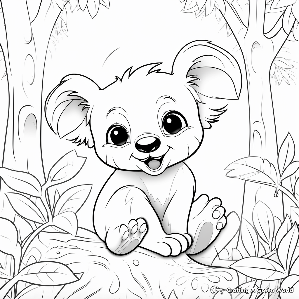 Dazzling Koala Coloring Sheets 4