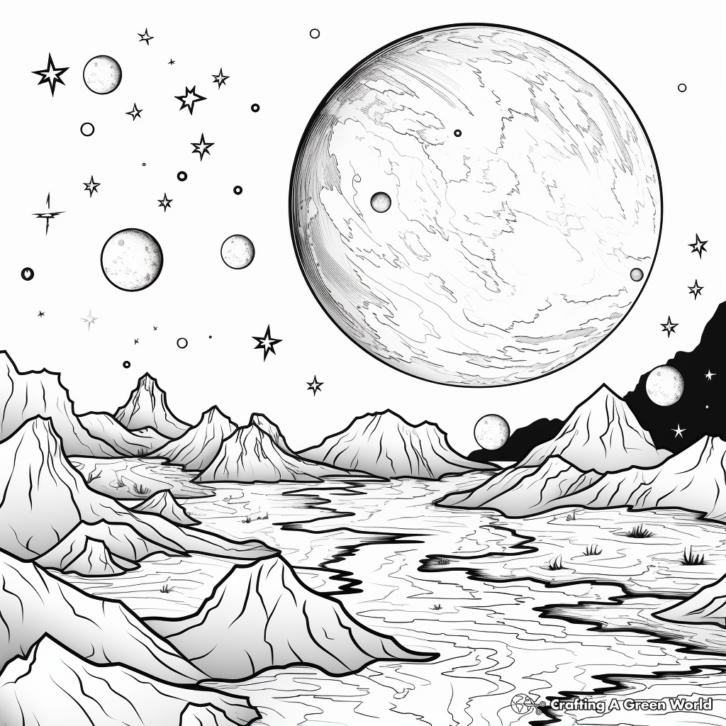 Dazzling Nebula Within a Galaxy Coloring Pages 2