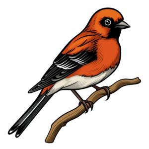 Declaration Oriole, USA's State Bird Coloring Page 1
