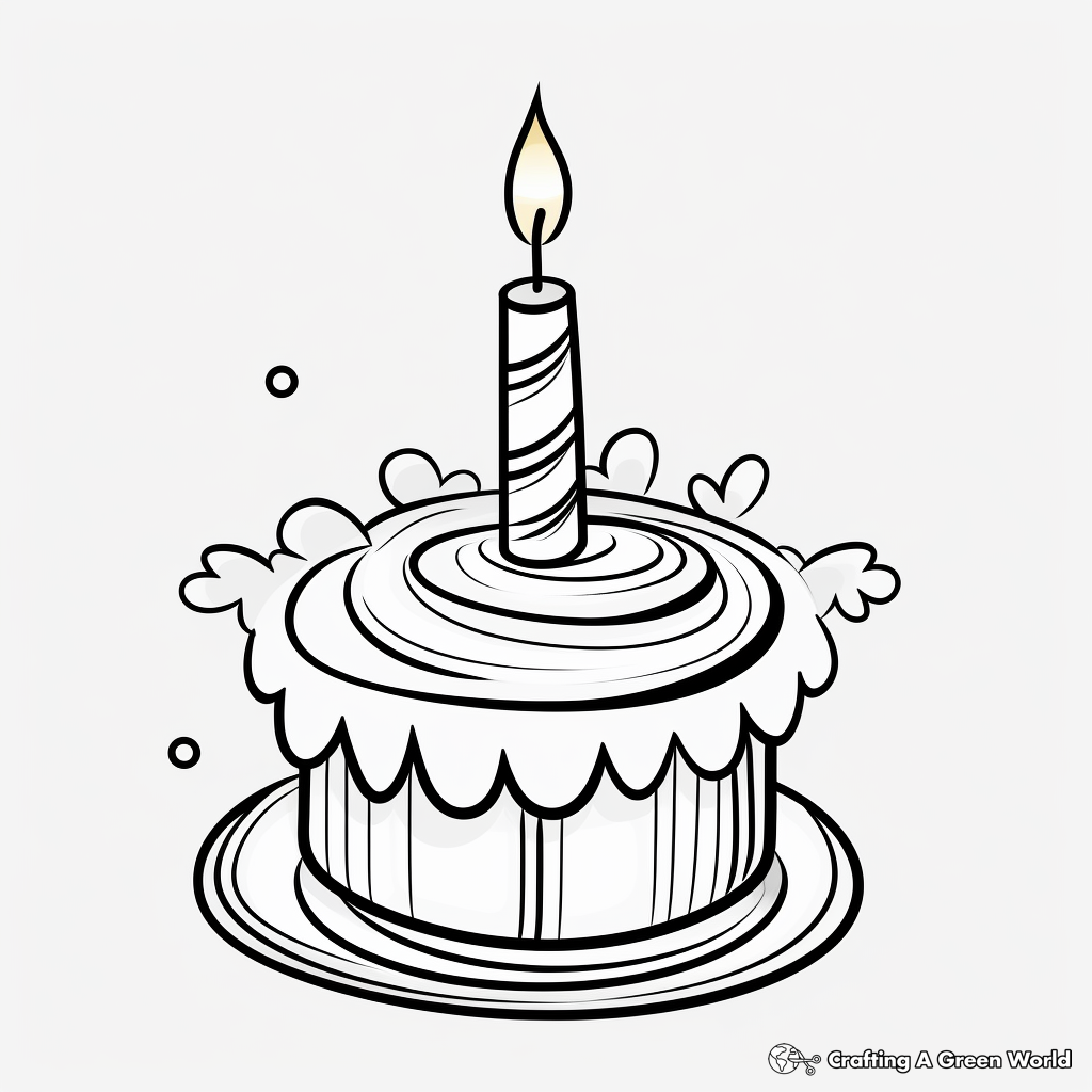 Decorative Birthday Candle Coloring Pages 1