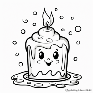 Decorative Birthday Candle Coloring Pages 3