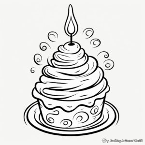 Decorative Birthday Candle Coloring Pages 4