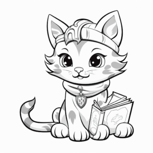Decorative Cat With Ice Cream Truck Coloring Pages 1