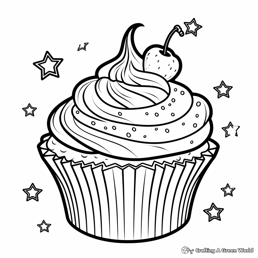 Decorative Cupcake Coloring Pages 2