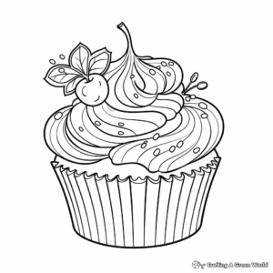 Decorative Cupcake Coloring Pages 3