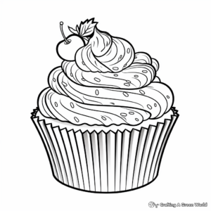 Decorative Cupcake Coloring Pages 4