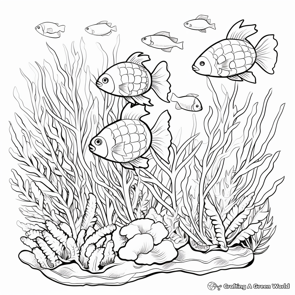 Deep Dive Ocean Ecosystem Coloring Pages 1