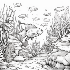 Deep Dive Ocean Ecosystem Coloring Pages 2