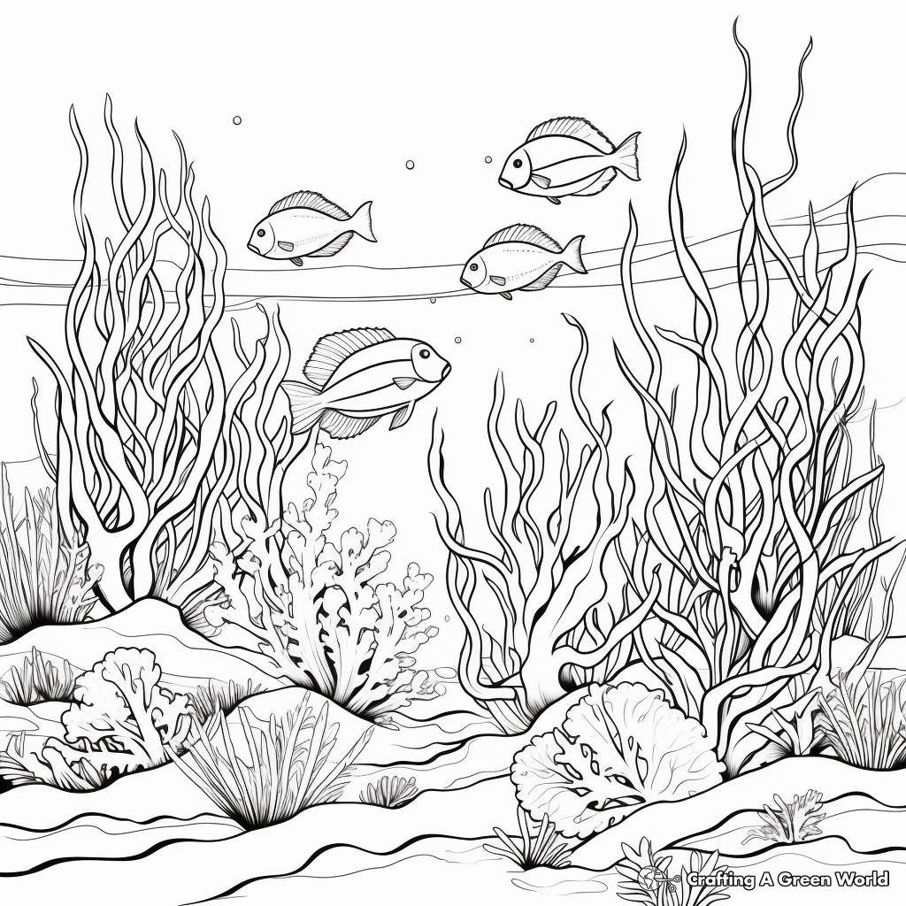 Deep Dive Ocean Ecosystem Coloring Pages 4