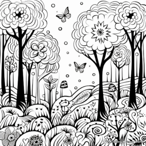 Deep Forest Zen Doodles Coloring Pages 2