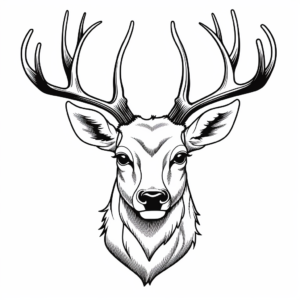 Deer Head Outline Coloring Pages for Beginners 3