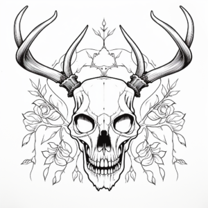 Deer Skull and Arrows Coloring Page 2