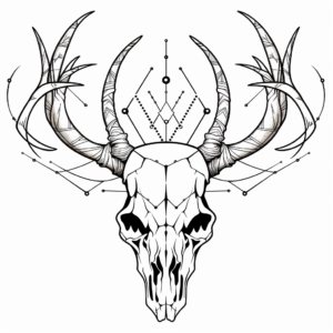 Deer Skull and Arrows Coloring Page 3