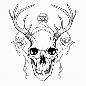 Deer Skull and Arrows Coloring Page 4