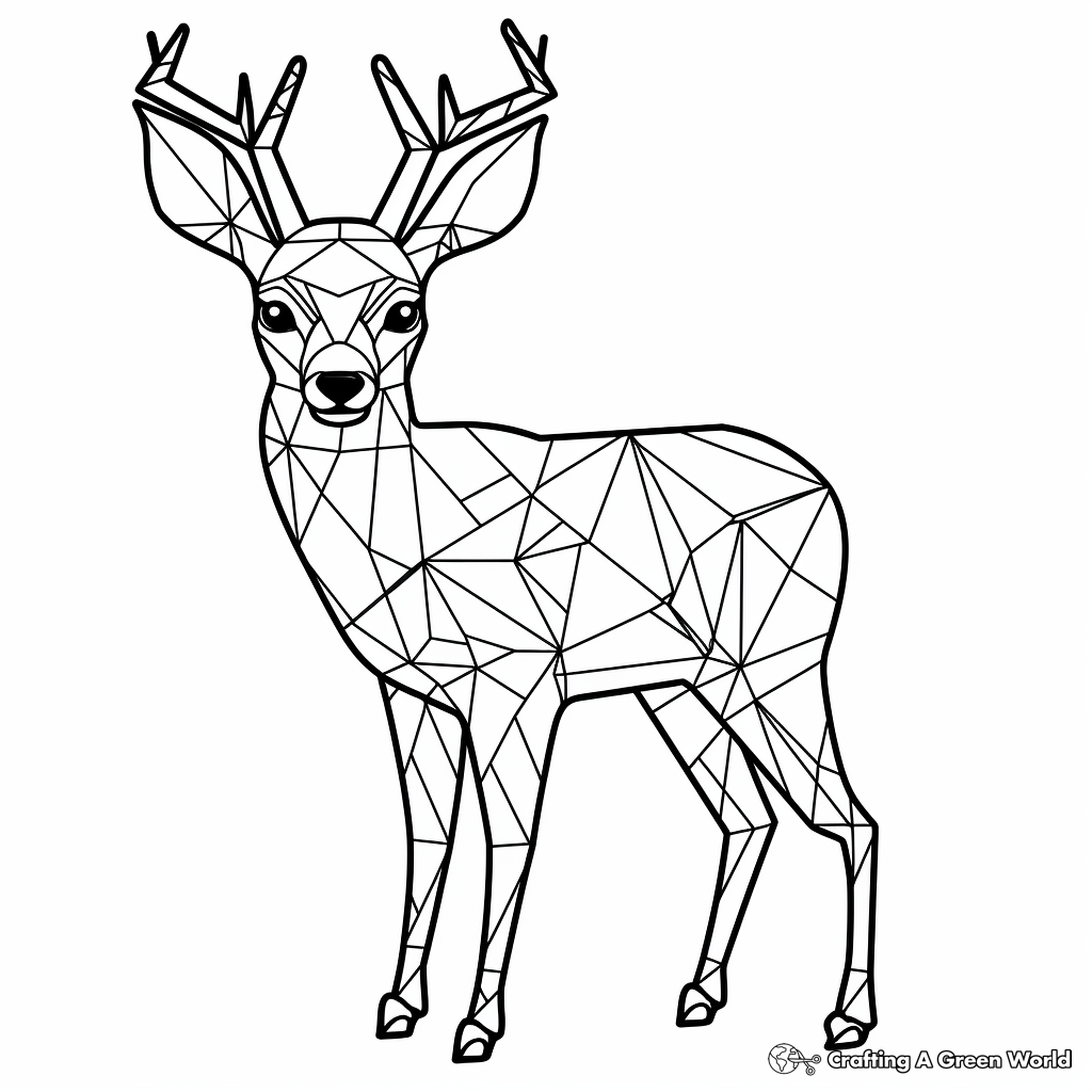 Deer with Geometric Pattern Coloring Pages 4