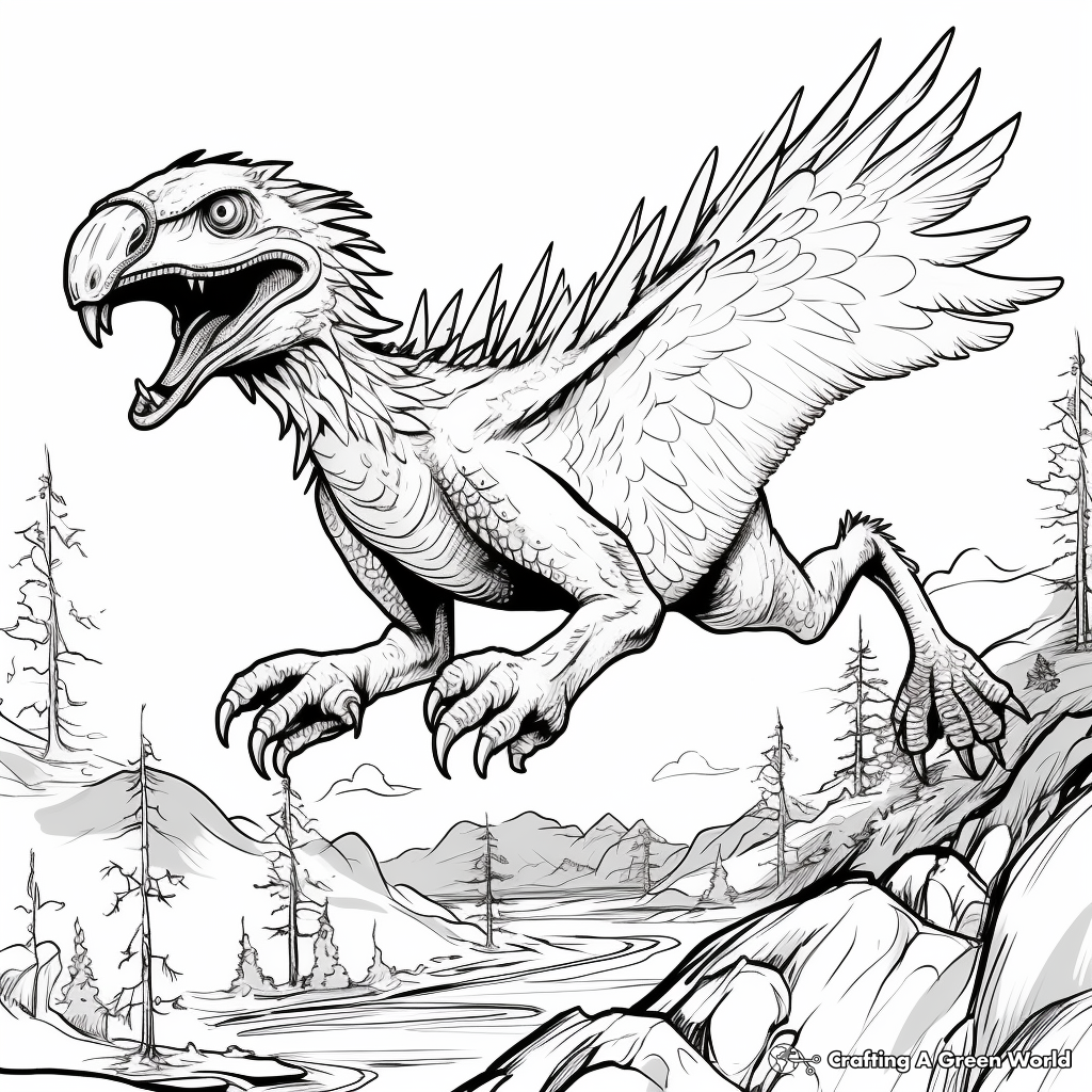 Deinonychus Hunt: Action Filled Coloring Pages 1