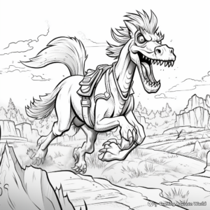 Deinonychus Hunt: Action Filled Coloring Pages 2