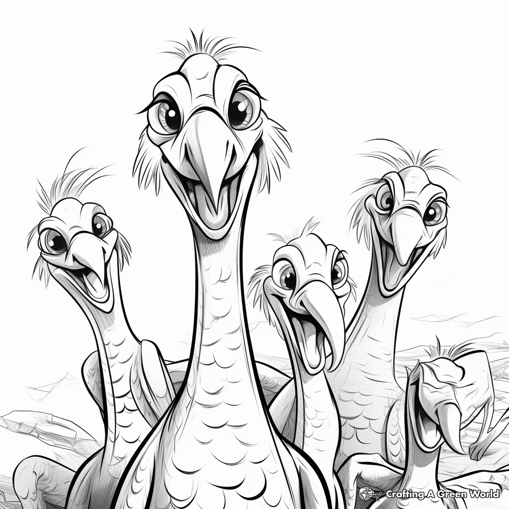 Deinonychus Pack: Group Coloring Pages 3