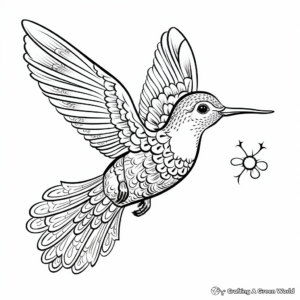 Delicate Anna's Hummingbird Coloring Pages 1