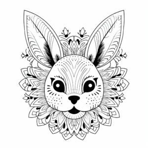Delicate Bunny Mandala Coloring Pages for Adults 3