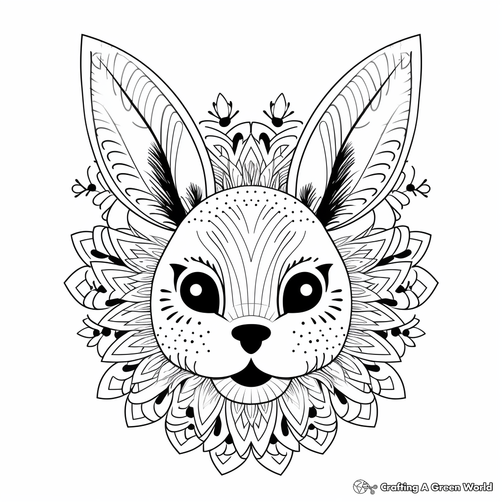 Delicate Bunny Mandala Coloring Pages for Adults 3