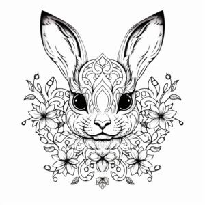 Delicate Bunny Mandala Coloring Pages for Adults 4