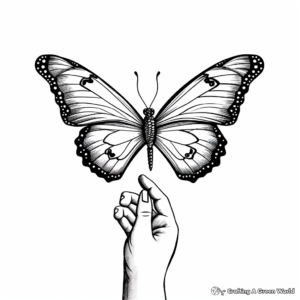 Delicate Butterfly on Hand Coloring Pages 3