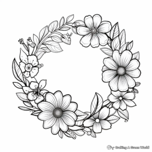 Delicate Daisy Wreath Coloring Pages 3