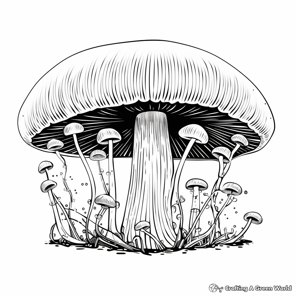 Delicate Fairy Ring Mushroom Coloring Pages 1