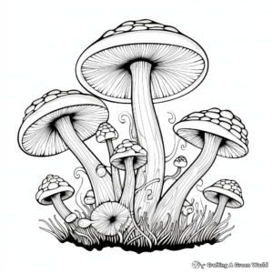 Delicate Fairy Ring Mushroom Coloring Pages 4