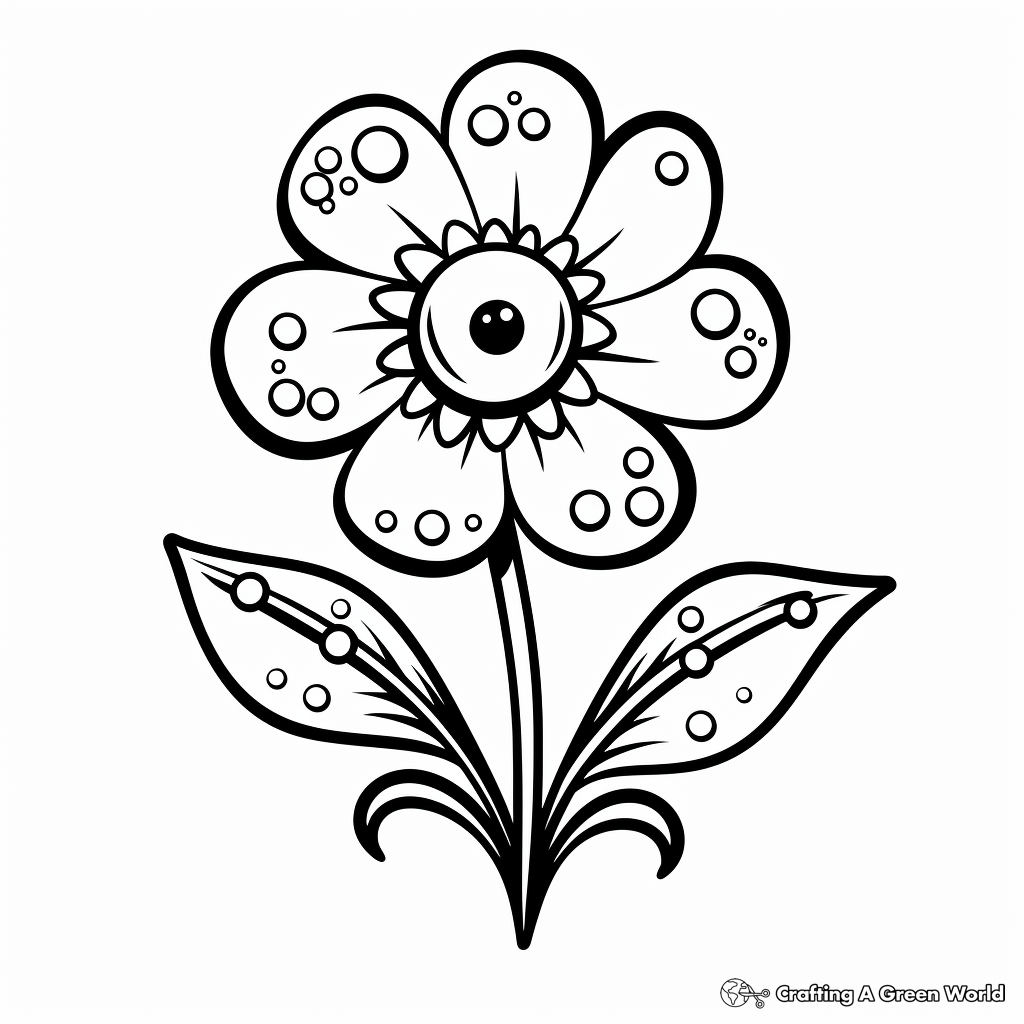 Delicate Forget-me-not Flower Coloring Sheets 1