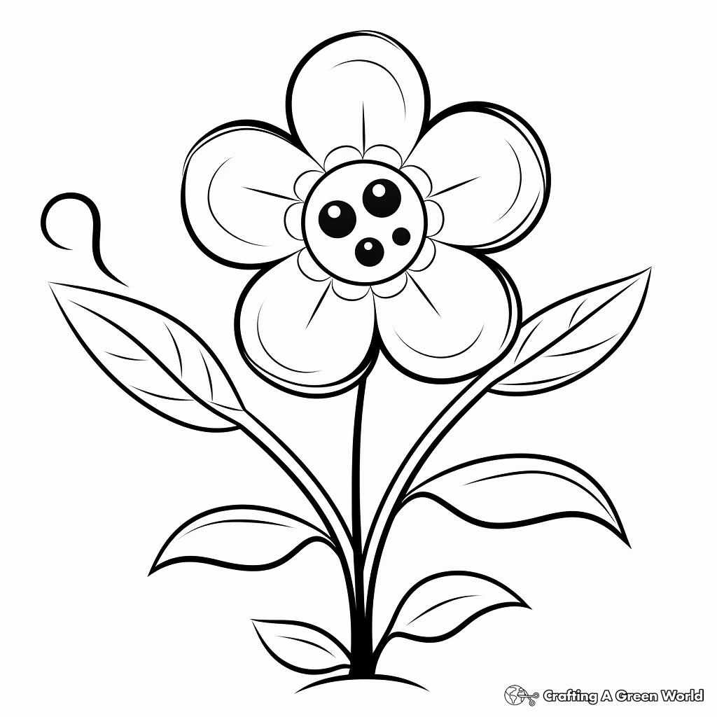 Delicate Forget-me-not Flower Coloring Sheets 2