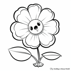 Delicate Forget-me-not Flower Coloring Sheets 4
