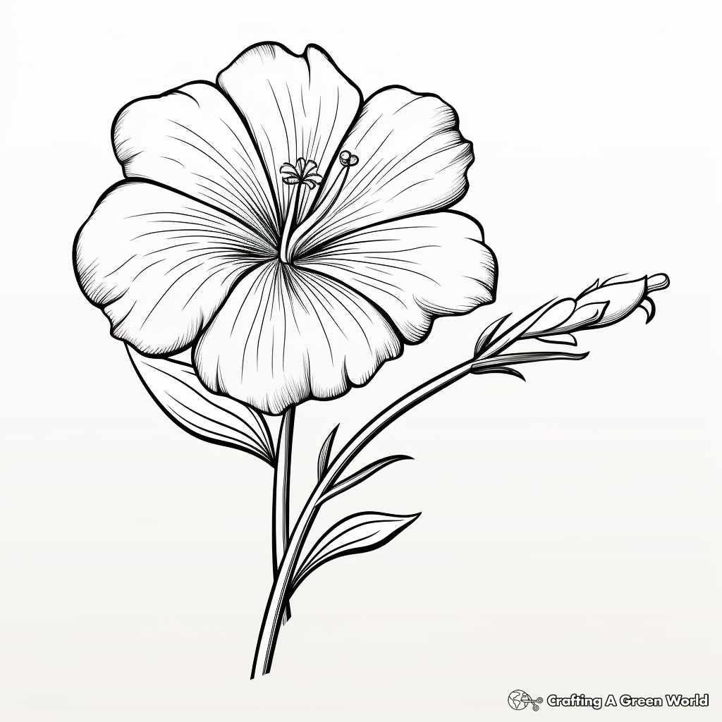 Delicate Half Butterfly, Half Petunia Coloring Pages 3